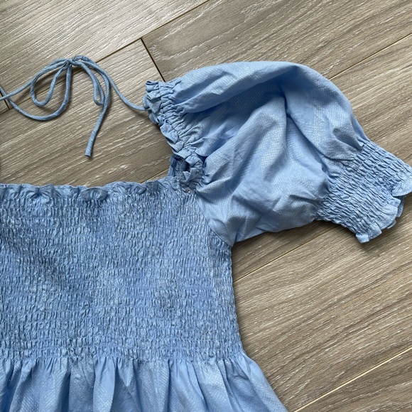 Hill House Women’s Athena Nap Dress Blue Metallic Sz S EUC 95% Cotton - Picture 4 of 12